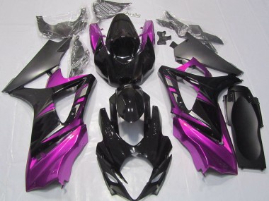 Noir Brillant & Rose 07-08 Suzuki GSXR 1000 Carénage