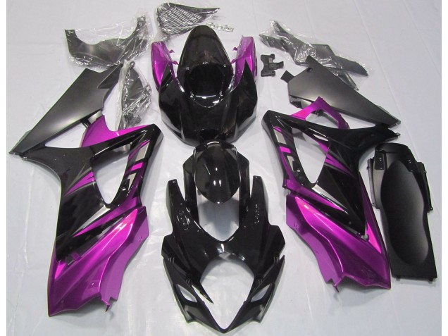 Noir Brillant & Rose 07-08 Suzuki GSXR 1000 Carénage Noir Brillant & Rose 07-08 Suzuki GSXR 1000 Carénage