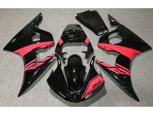 Noir Brillant & Rouge 03-04 Yamaha R6 Carénage Noir Brillant & Rouge 03-04 Yamaha R6 Carénage