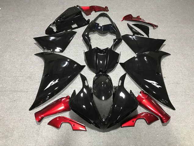 Noir Brillant & Rouge 09-11 Yamaha R1 Carénage Noir Brillant & Rouge 09-11 Yamaha R1 Carénage