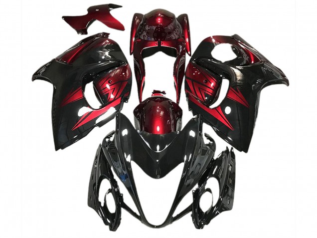 Noir Brillant & Rouge Profond 08-20 Suzuki GSXR 1300 Carénage Noir Brillant & Rouge Profond 08-20 Suzuki GSXR 1300 Carénage
