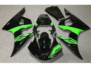 Noir Brillant & Vert 03-04 Yamaha R6 Carénage