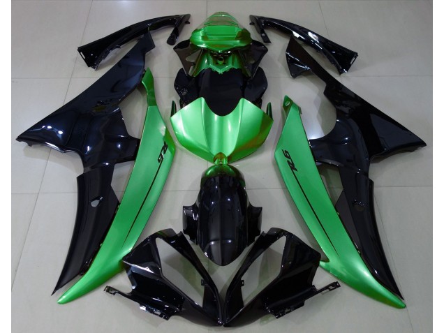Noir Brillant & Vert Clair 08-16 Yamaha R6 Carénage