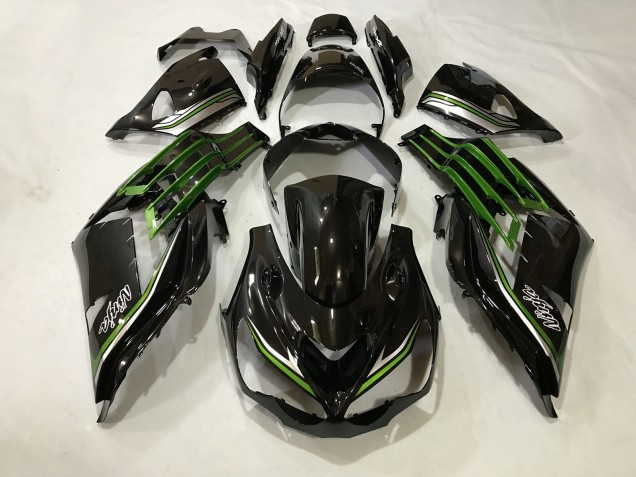 Noir Brillant & Vert Slime 12-21 Kawasaki ZX14R Carénage Noir Brillant & Vert Slime 12-21 Kawasaki ZX14R Carénage