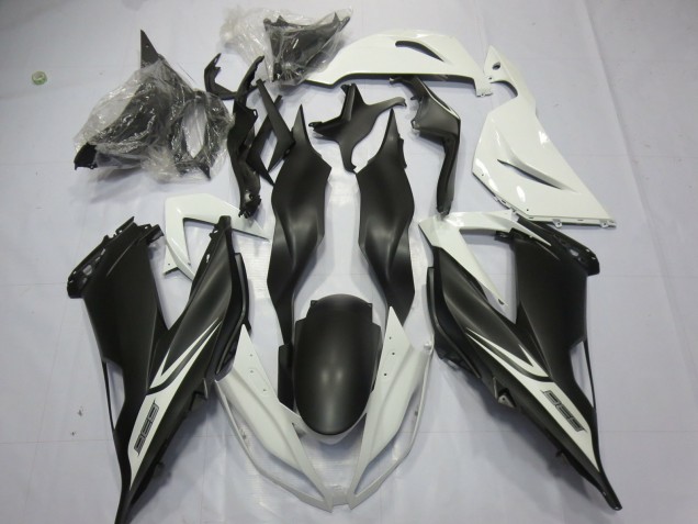 Noir Mat Blanc 13-18 Kawasaki ZX6R Carénage