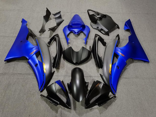 Noir Mat & Bleu 08-16 Yamaha R6 Carénage Noir Mat & Bleu 08-16 Yamaha R6 Carénage