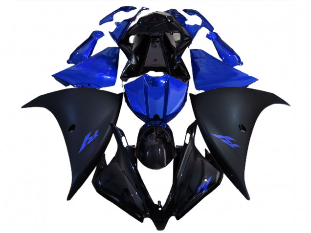 Noir Mat & Bleu 12-14 Yamaha R1 Carénage Noir Mat & Bleu 12-14 Yamaha R1 Carénage