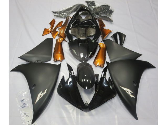 Noir Mat & Orange 09-11 Yamaha R1 Carénage Noir Mat & Orange 09-11 Yamaha R1 Carénage