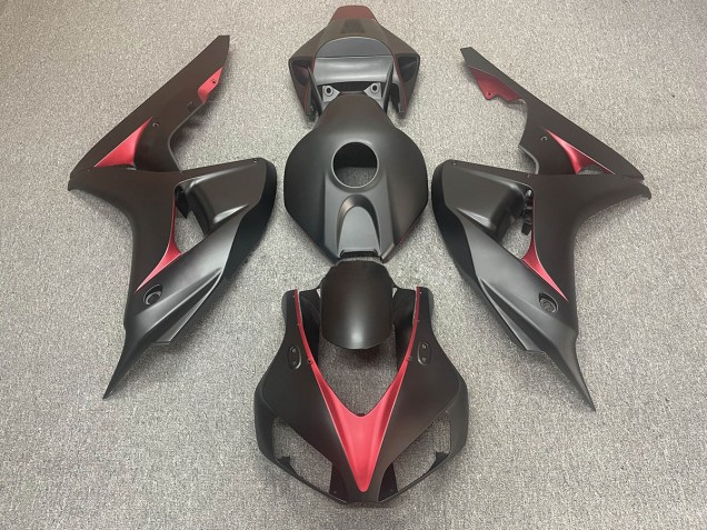 Noir Mat & Rouge 06-07 Honda CBR1000RR Carénage Noir Mat & Rouge 06-07 Honda CBR1000RR Carénage