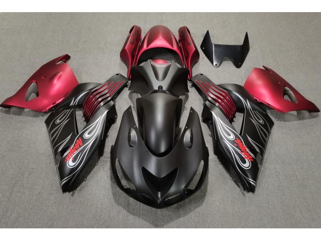 Noir Mat & Rouge 06-11 Kawasaki ZX14R Carénage Noir Mat & Rouge 06-11 Kawasaki ZX14R Carénage