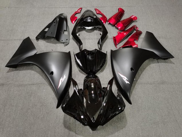 Noir Mat & Rouge 09-11 Yamaha R1 Carénage Noir Mat & Rouge 09-11 Yamaha R1 Carénage