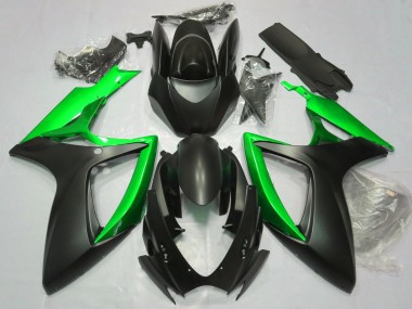 Noir Mat & Vert 06-07 Suzuki GSXR 600-750 Carénage