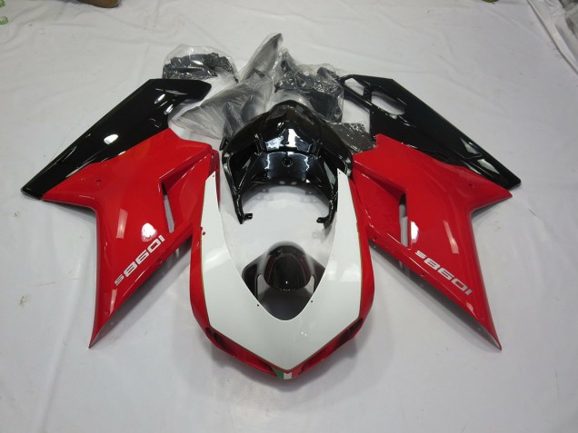 Noir Rouge & Blanc 07-14 Ducati 848 1098 1198 Carénage Noir Rouge & Blanc 07-14 Ducati 848 1098 1198 Carénage