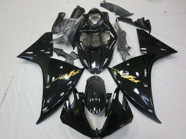 Or Noir Brillant 09-11 Yamaha R1 Carénage Or Noir Brillant 09-11 Yamaha R1 Carénage