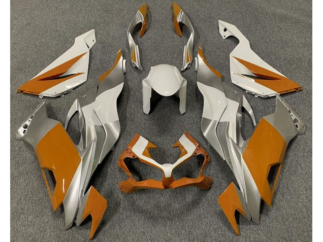 Orange Blanc & Argent 19-23 Kawasaki ZX6R Carénage Orange Blanc & Argent 19-23 Kawasaki ZX6R Carénage