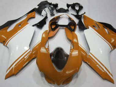 Orange Brillant Blanc & Noir 11-14 Ducati 1199 Carénage