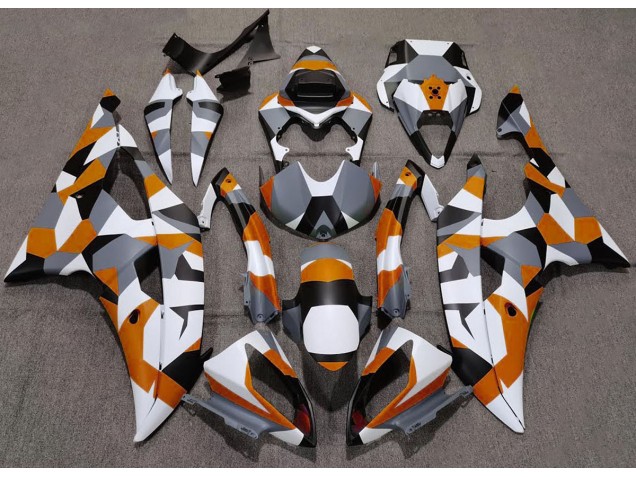 Orange Camouflage Uni 08-16 Yamaha R6 Carénage