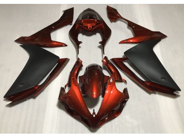 Orange Foncé Brillant & Noir 07-08 Yamaha R1 Carénage
