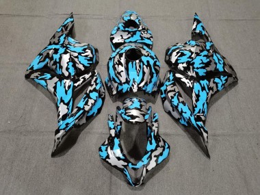 Personnalisé Bleu / Argent Camo 09-12 Honda CBR600RR Carénage