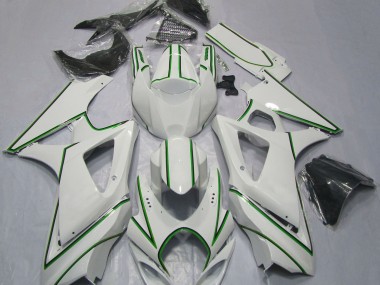 Rayure Épingle Verte Blanc Brillant 07-08 Suzuki GSXR 1000 Carénage