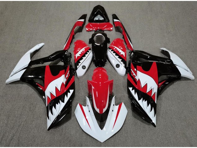 Requin Blanc & Rouge 15-18 Yamaha R3 Carénage Requin Blanc & Rouge 15-18 Yamaha R3 Carénage