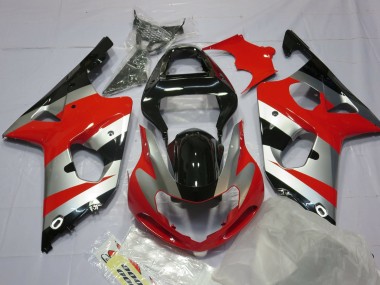 Rouge Argent & Noir 00-02 Suzuki GSXR 1000 Carénage