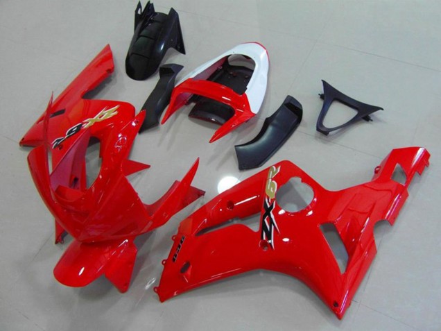 Rouge & Blanc 03-04 Kawasaki ZX6R Carénage Rouge & Blanc 03-04 Kawasaki ZX6R Carénage