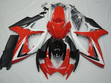 Rouge & Blanc 06-07 Suzuki GSXR 600-750 Carénage