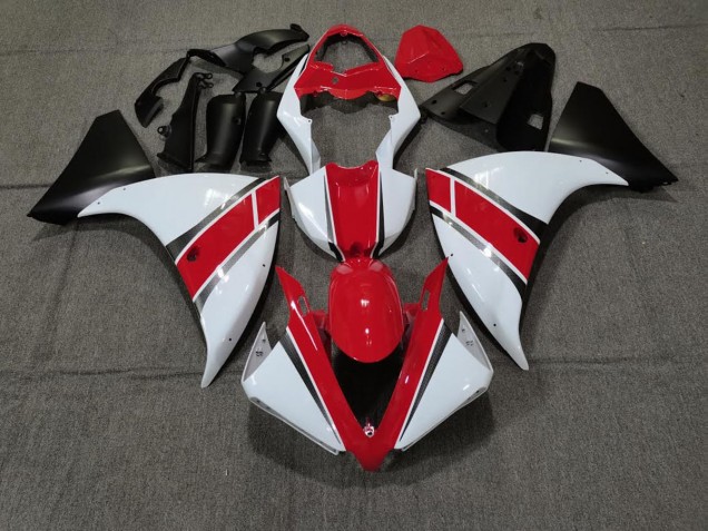 Rouge Blanc 09-11 Yamaha R1 Carénage Rouge Blanc 09-11 Yamaha R1 Carénage