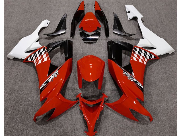 Rouge Brillant & Blanc 08-10 Kawasaki ZX10R Carénage Rouge Brillant & Blanc 08-10 Kawasaki ZX10R Carénage