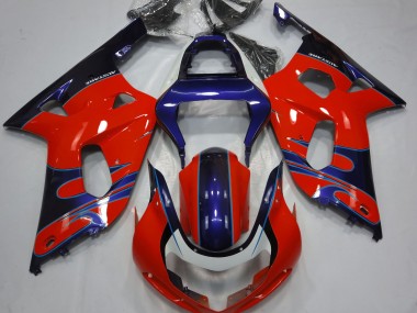 Rouge Brillant & Bleu 01-03 Suzuki GSXR 600-750 Carénage