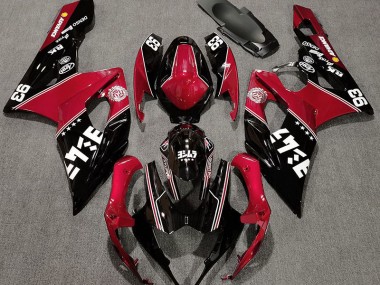 Rouge Brillant & Noir Personnalisé 05-06 Suzuki GSXR 1000 Carénage