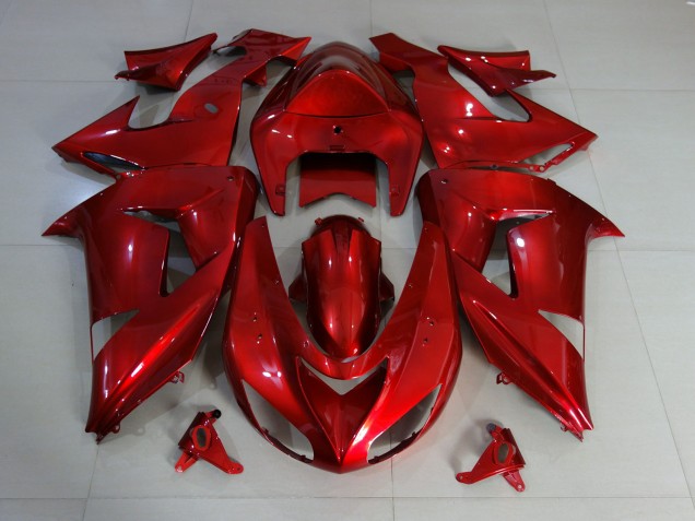 Rouge Brillant Profond 06-07 Kawasaki ZX10R Carénage Rouge Brillant Profond 06-07 Kawasaki ZX10R Carénage
