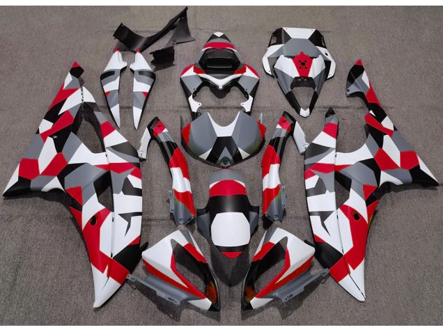Rouge Camouflage Uni 08-16 Yamaha R6 Carénage