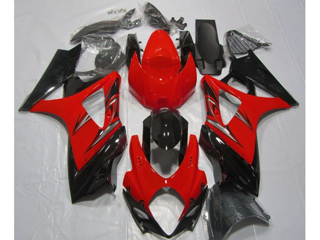 Rouge Lave & Noir 07-08 Suzuki GSXR 1000 Carénage