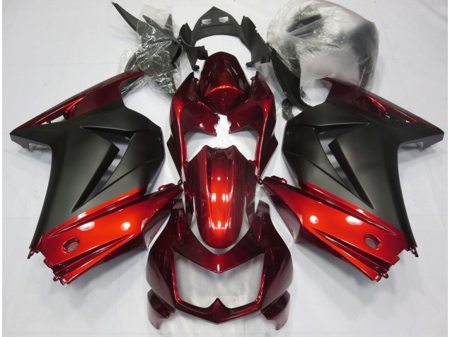 Rouge & Noir Mat 08-12 Kawasaki Ninja 250 Carénage