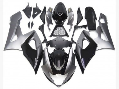 Style Argent & Noir Brillant 05-06 Suzuki GSXR 1000 Carénage