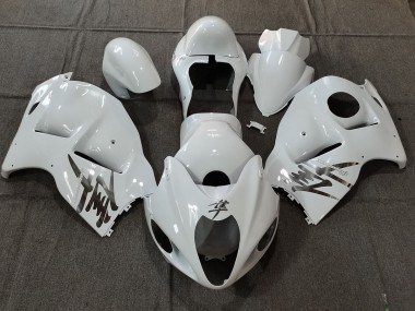 Style Blanc Brillant OEM Avec Décalcomanies Argentées 97-07 Suzuki GSXR 1300 Carénage