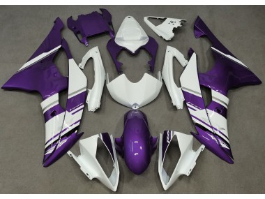 Style Blanc Brillant & Violet OEM 08-16 Yamaha R6 Carénage