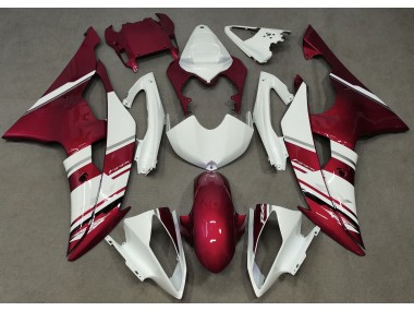 Style Blanc & Rouge Brillant OEM 08-16 Yamaha R6 Carénage