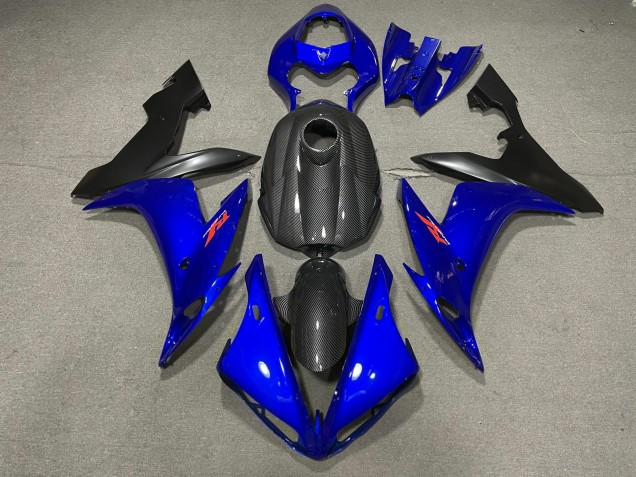 Style Bleu Brillant & Fibre De Carbone 04-06 Yamaha R1 Carénage