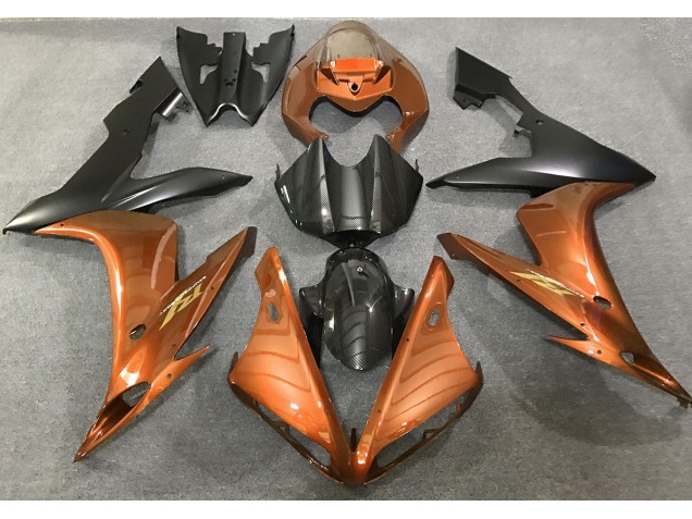 Style Orange Brillant & Fibre De Carbone 04-06 Yamaha R1 Carénage