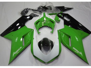 Vert Brillant & Blanc 07-14 Ducati 848 1098 1198 Carénage