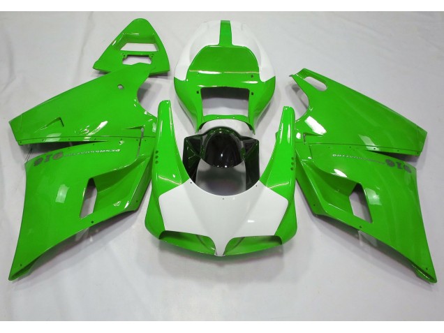 Vert Brillant & Blanc 93-05 Ducati 996 748 916 998 Carénage