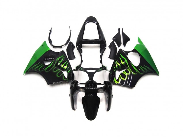 Vert Brillant Flamme Uni 00-02 Kawasaki ZX6R Carénage