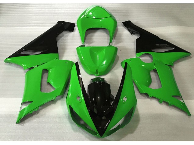 Vert Brillant & Noir 05-06 Kawasaki ZX6R Carénage
