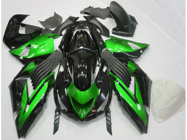 Vert Brillant & Noir Uni 06-11 Kawasaki ZX14R Carénage Vert Brillant & Noir Uni 06-11 Kawasaki ZX14R Carénage