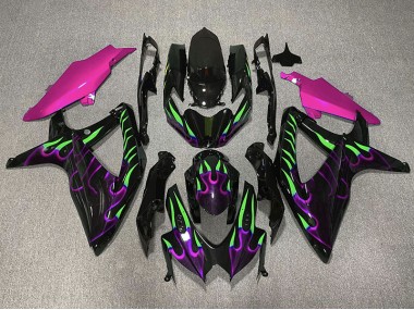 Violet & Vert Flamme 08-10 Suzuki GSXR 600-750 Carénage