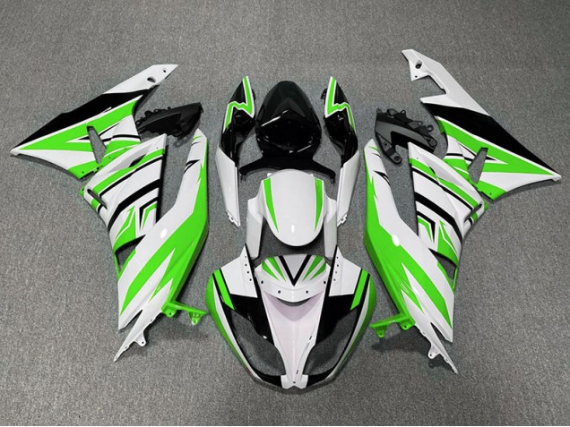 Zag Vert Blanc & Noir 09-12 Kawasaki ZX6R Carénage Zag Vert Blanc & Noir 09-12 Kawasaki ZX6R Carénage