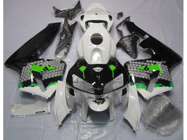 Éclaboussures Vertes Sur Noir Brillant 05-06 Honda CBR600RR Carénage